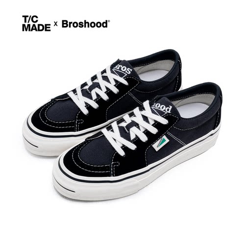 TCMADE xBroshood 联名春夏 开口笑帆布鞋日系工装厚底休闲硫化鞋 - 图3