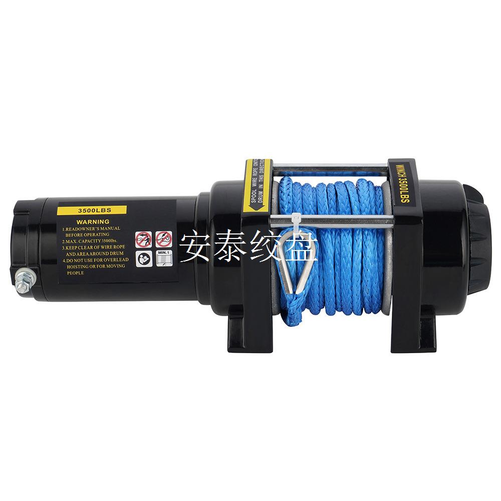厂家直销12v/24v 3500磅尼龙绳电动绞盘带遥控器 - 图2