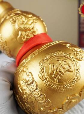 龙头铜葫芦摆件纯铜空心开口黄铜葫芦客厅招财聚财铜胡芦乔迁之喜