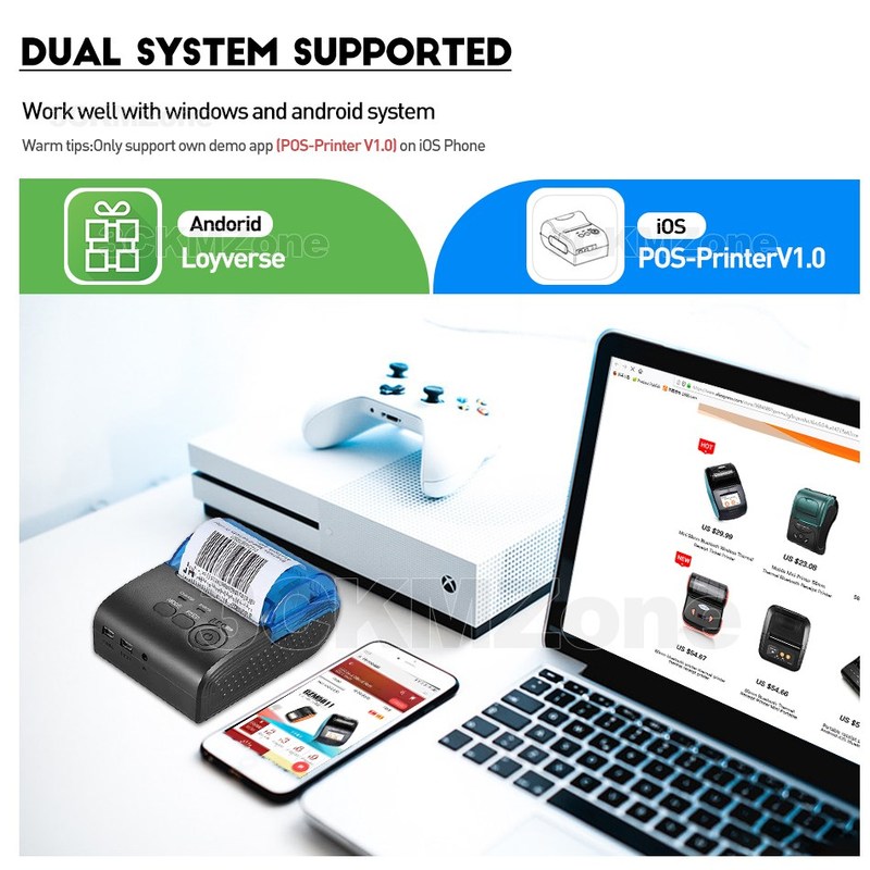 Loyverse POS Bluetooth printer Portable printer POS receipt - 图1