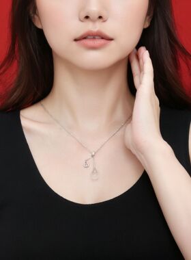 小众设计葫芦天然玉髓项链女铜合金气质简约百搭法式流苏锁骨链