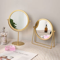 New High Face Value Desktop Makeup Mirror Bedroom Desktop Mirror Student Dormitory Iron Art Rotatable Dresser Eurostyle