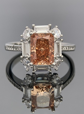 新工艺 纯厚镀pt950铂金 新品冰川灰 高保色托雷迪恩冰花切割戒指