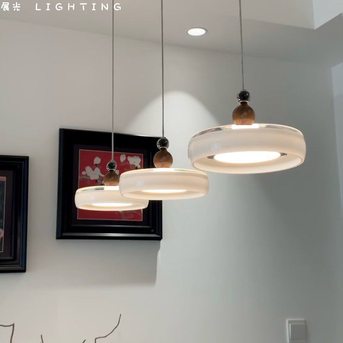 中古风香槟三头餐厅吊灯简约现代奶油餐桌岛台饭厅吧台灯新款主灯,淘宝优惠券,粉丝福利购,淘宝优惠卷