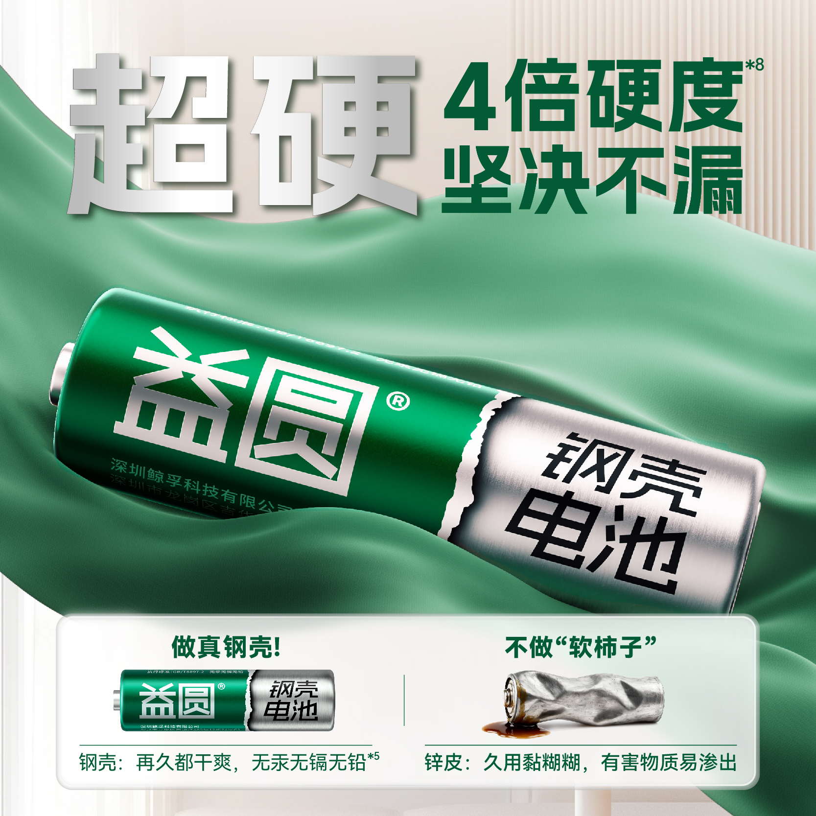 益圆钢壳电池7号适用美的空调电视机遥控器电池电风扇电暖器电子门锁门铃玩具车大容量智能家居耐用性电池