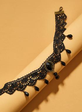Crystal Lace Necklace women 多层水晶蕾丝项链choker锁骨链女