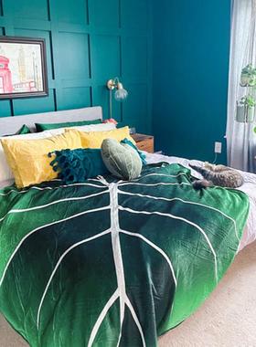 Large Leaf Blanket Soft Leaves Flannel Gloriosum Leaf Blanke