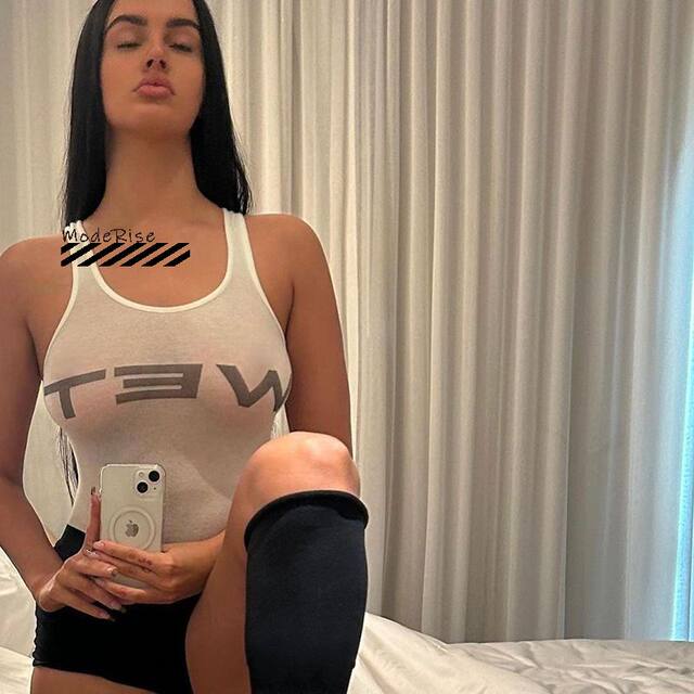 Short Sleeveless Vest Lettering Slogan Suspenders