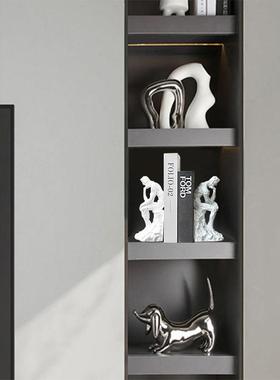 欧式简约思考者书靠摆件家居办公室书房样板房书架书桌桌面装饰品