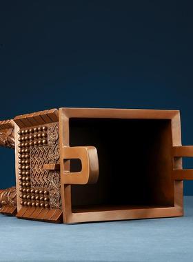 紫铜父戊方鼎摆件客厅办公室家居工艺品开业礼品