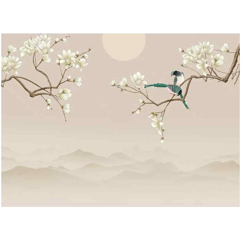 新款花鸟墙纸8d新中式淡雅墙布客厅卧室沙发电视背景墙壁纸装饰壁,淘宝优惠券,粉丝福利购,淘宝优惠卷