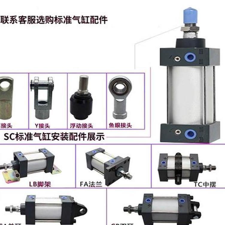 亚德客型气缸大推力scj100x25-50 75100压豆腐气动长行程可调定制 - 图1