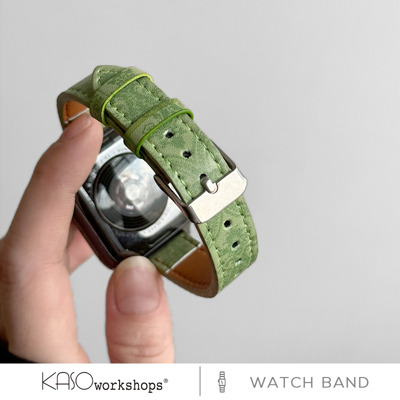 KASO质感细边新款花纹皮质适用iWatch表带S9简约时尚S10苹果手表applewatch8小众Se高级感秋冬ULtra女款潮 - 图1