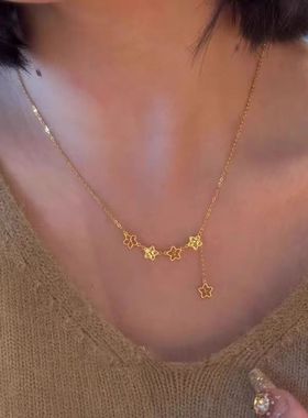 繁星闪烁项链女轻奢精致镂空个性锁骨链金时尚气质小众简约感