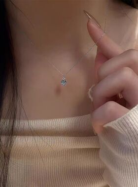 FEEINS蓝眼泪吊坠项链女款高级感显白2026简约小众设计气质锁骨链