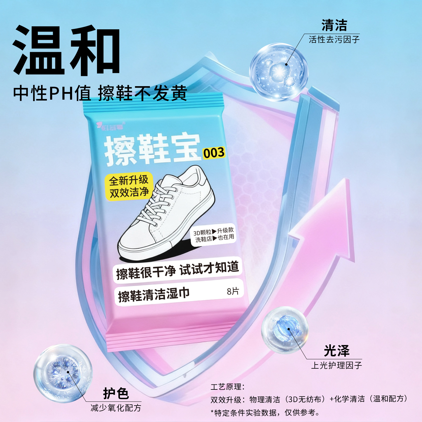 町故事擦鞋宝003擦鞋湿巾免洗强力去污刷洗鞋神器干洗专用湿纸巾 - 图1