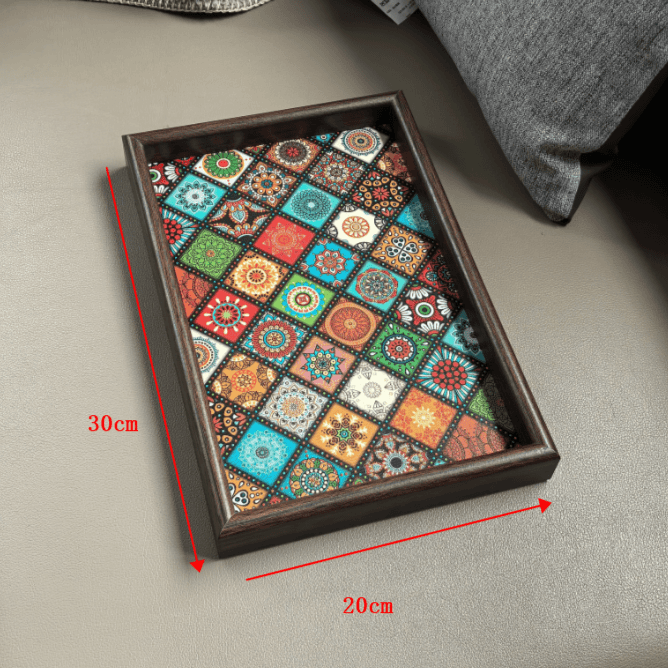 中古复古长方形桌面首饰摆件钥匙玄关收纳盒轻奢皮革茶盘托盘家用,淘宝优惠券,粉丝福利购,淘宝优惠卷