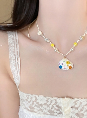 适合夏天的佩戴项链配裙子海边度假风学生党女款贝壳锁骨链女配饰