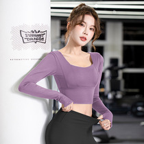 Polycoat Hall Yoga Dresses Women Tight Sports Blouses 2023 New Speed Dry Dew Cord Short blouses fitness Long sleeves