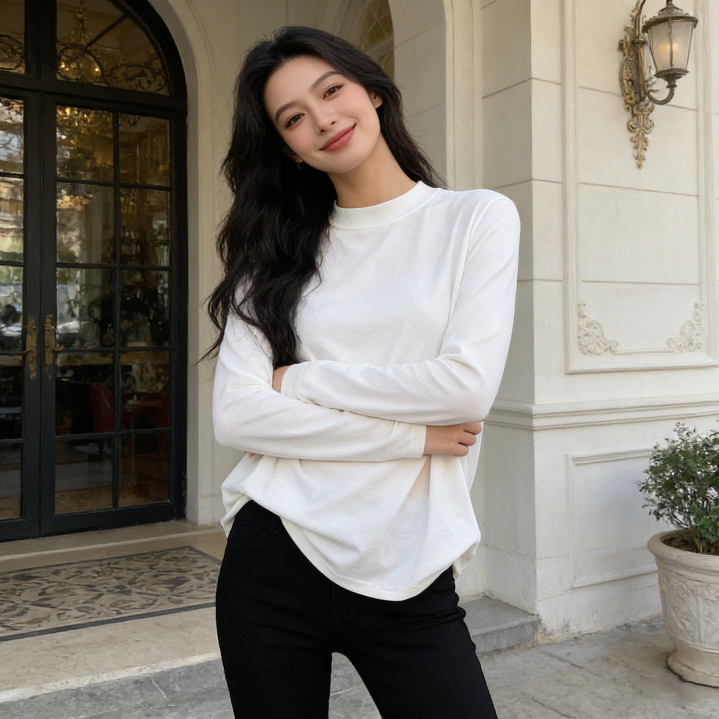 新款修身百搭t恤女2026年春季女士舒适百搭复古纯色内搭打底衫潮,淘宝优惠券,粉丝福利购,淘宝优惠卷