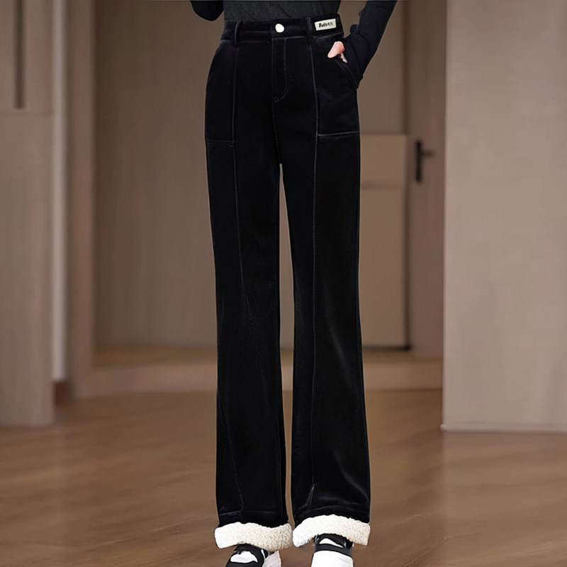 2026春季新款时尚减龄百搭休闲裤子显瘦梨型身材遮胯加绒阔腿裤女,淘宝优惠券,粉丝福利购,淘宝优惠卷