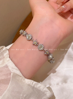 绿色花朵海星手链女轻奢小众精致高级感手串复古大气高档手饰批发