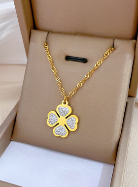 【通体钛钢】流行元素个性极简风炉内真金项链女ins网红锁骨链