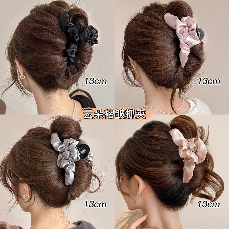 云朵褶皱抓夹2025新款法式鲨鱼夹女后脑勺夹子头饰高级感精致发夹,淘宝优惠券,粉丝福利购,淘宝优惠卷