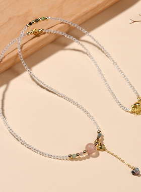 批发碧玺紫水晶草莓晶多圈手链延长链原创时尚锁骨项链女士款手串