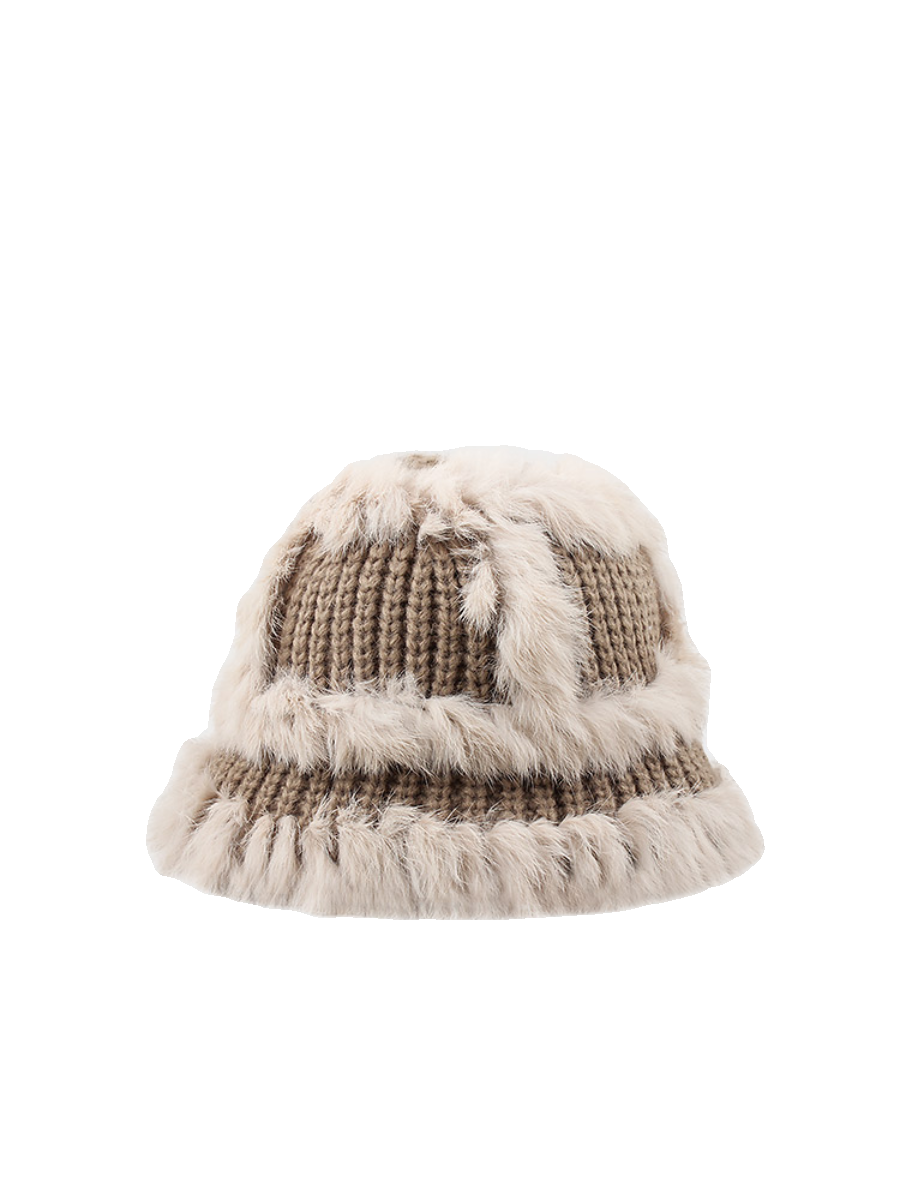 法国Montaigne/蒙田代购大头围毛线帽子女秋冬真兔毛针织帽渔夫帽,淘宝优惠券,粉丝福利购,淘宝优惠卷