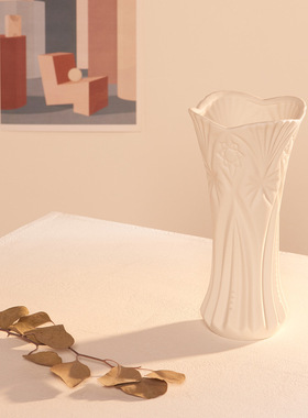 创意白色北欧陶瓷干花花瓶家居餐桌客厅水培装饰摆件插花现代简约