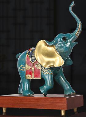 铜制工艺品招财大象摆件中式办公室家居玄关摆设送客户工厂