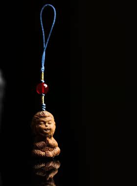 檀香木生肖猴手机链吊坠饰品礼物