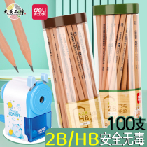 Right-hand Wood Pencil Elementary Students Special Lead-free Nontoxic 2b 1st Grade 2nd Grade Writing with HB Drawing Sketching Kindergarten Children Beginners Hexagonal Rod Practicing Pencil Logs