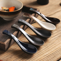 Day style and small soup spoon Ceramic Cutlery Small Spoon Long Handle Sheng Soup Spoon Rice Spoon Large Spoon Home Tablespoon Creativity
