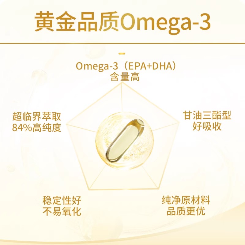 【保税】CGN加州黄金欧米伽800医级鱼油高纯度omega3成人胶囊90粒 - 图0