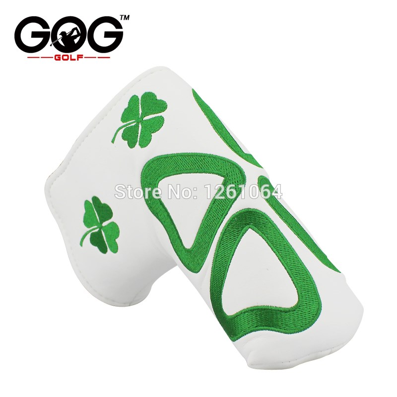 New golf putter cover headcover lucky grass PU cover For Bla - 图0