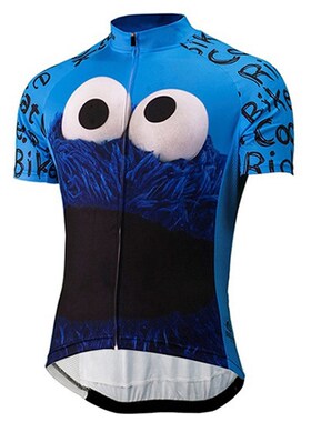 Summer NEW Funny Cartoon Men's Cycling jersey Cookie Blu