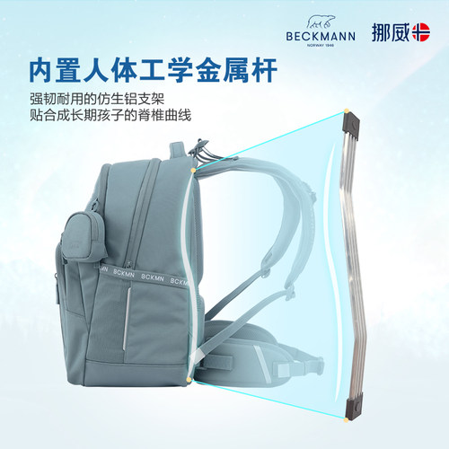 Beckmann贝克曼35L书包五六年级初中高中男女护脊大容量双肩背包 - 图0