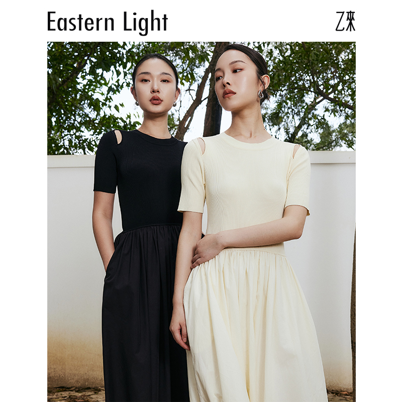 Eastern Light/乙来【凉感伊力特纱线】针织连衣裙短袖女夏季裙子 - 图2