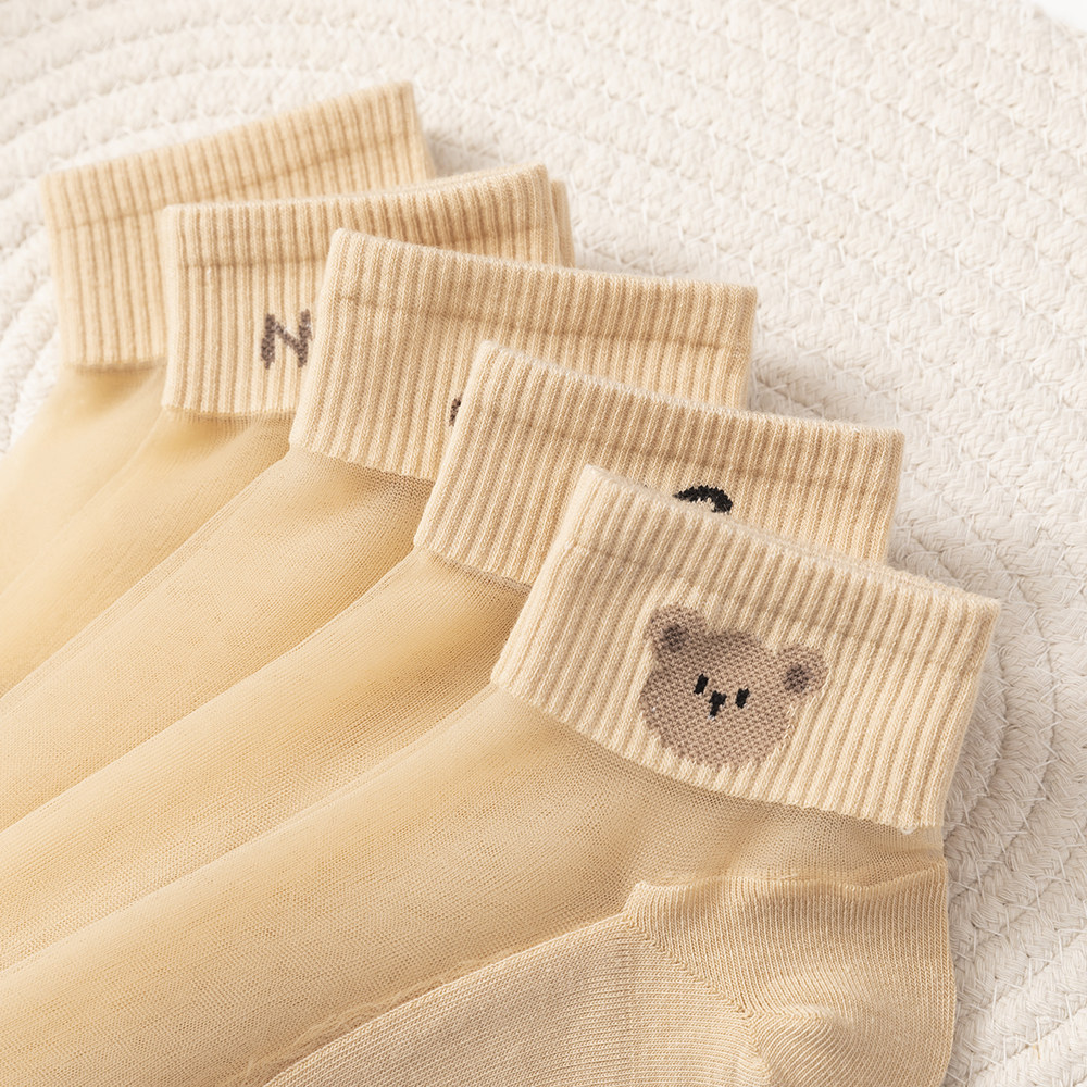 袜子女透气春夏季薄款短袜水晶玻璃冰丝袜蕾丝花边短筒纯棉底透明,淘宝优惠券,粉丝福利购,淘宝优惠卷