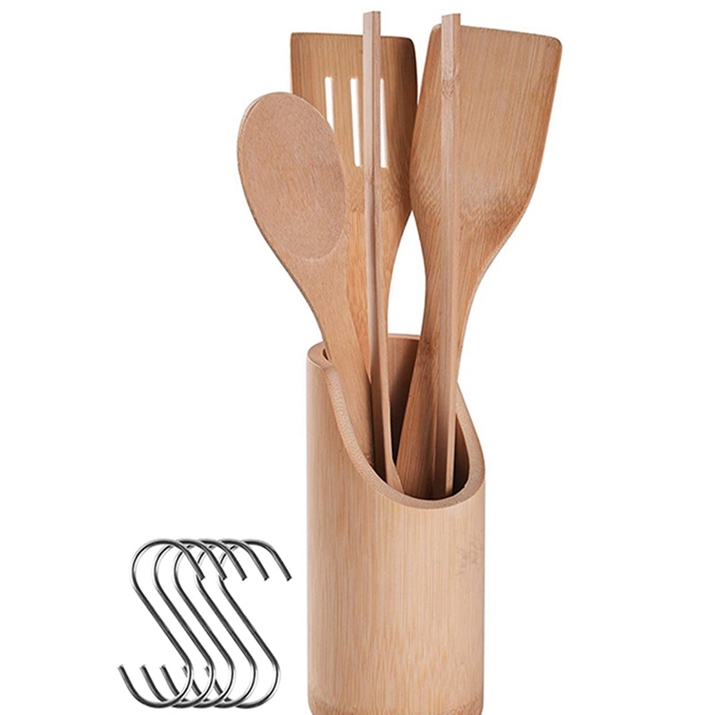 Hot Bamboo Kitchen Utensils Wooden Cooking Utensils with - 图2