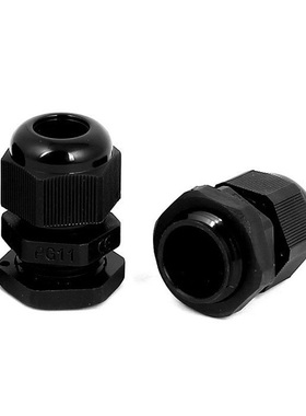 PG11 Compression Resistant Stuffing Cable Glands Black 4Pcs