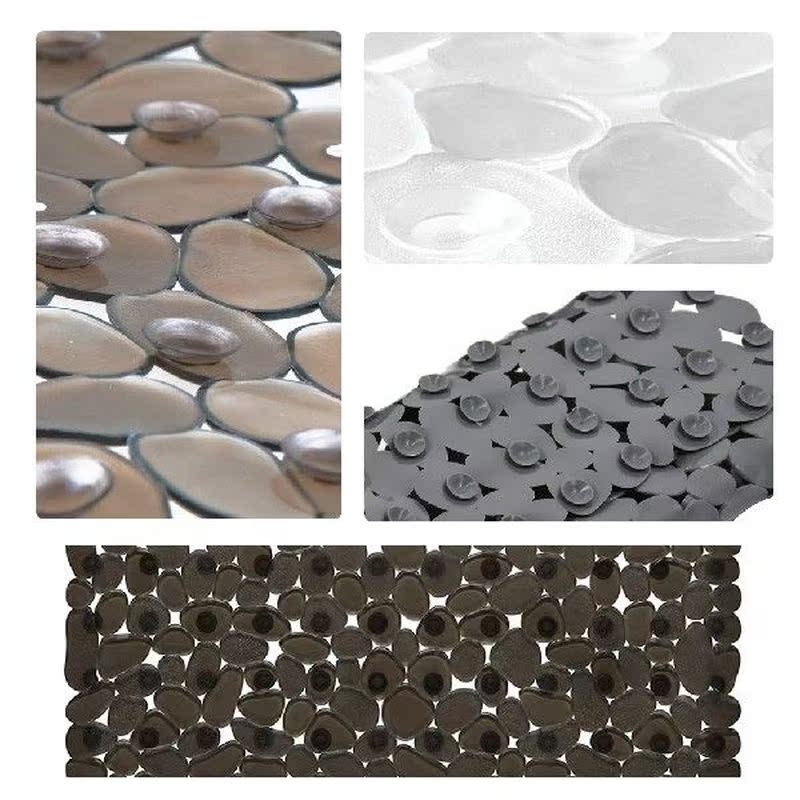 Bathroom Floor Mat Pebble Design Non-slip Square Carpet - 图1