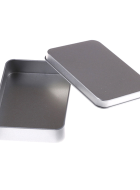 Small Empty Storage Box Silver Flip Tin Box Storage Case Org