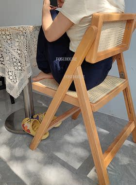 Nordic Dining Chair Ins Rattan Folding Chair Home Living