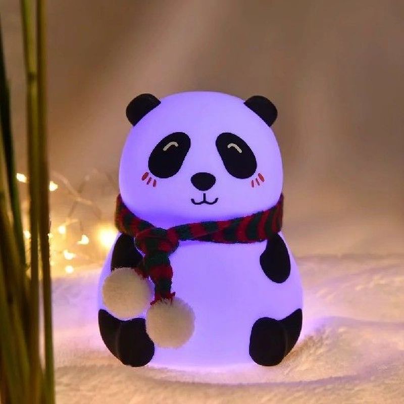 Newest Silicone Panda LED Night Night Touch Sensor Colorful - 图1