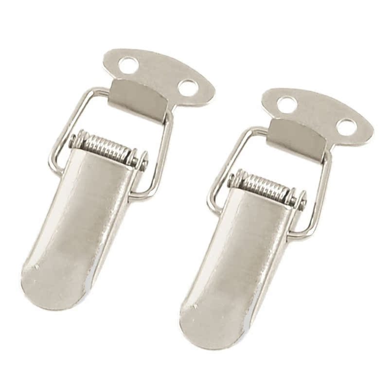 6x1.6x1 cm of silver with hook closure, clamp lock, 2-piece-图0