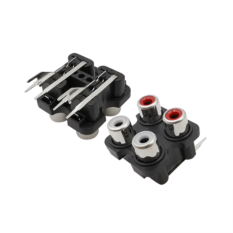 3Pcs Black 2 4 6 Hole RCA Female Jack Socket Audio Plug Conn - 图3