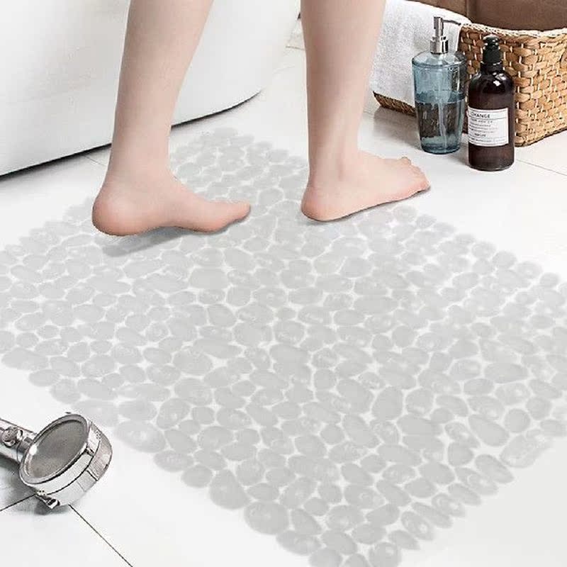 Bathroom Floor Mat Pebble Design Non-slip Square Carpet - 图0